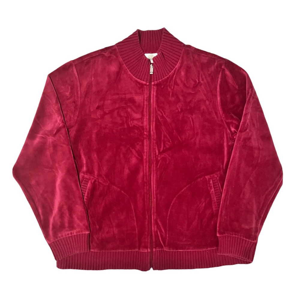 Vintage 2000’s Maroon Velvet Zip Up